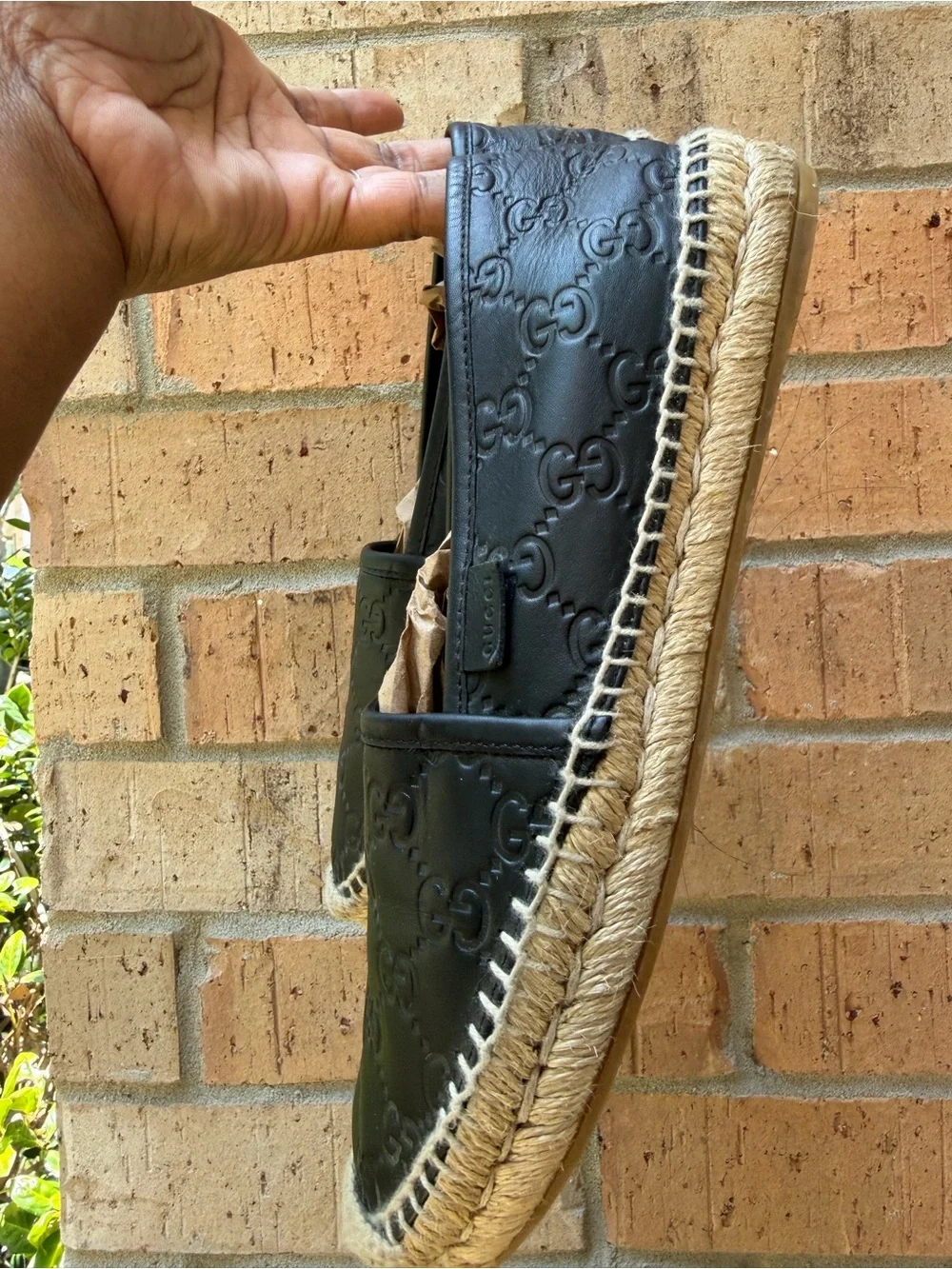 Gucci Black GG Espadrille Flats - Picture 3 of 12